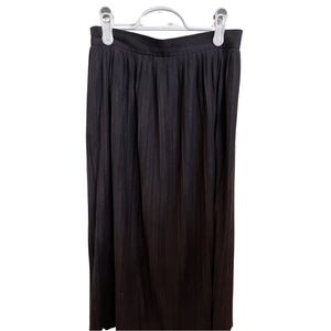 Zara Black Pleated Suede Midi Skirt, Size XS
